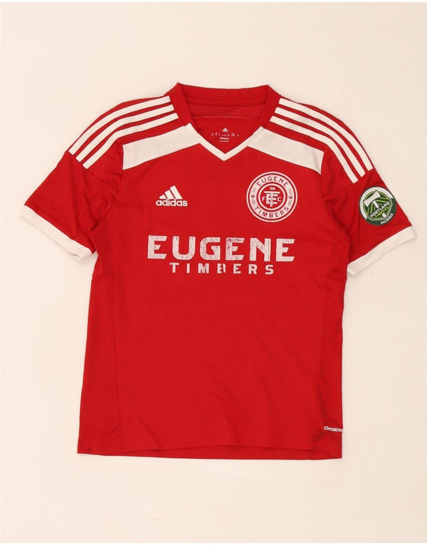 Adidas Boys Graphic T-Shirt Top 13-14 Years XL Red Polyester