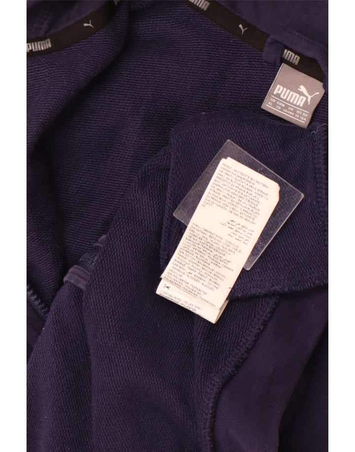 Πουλόβερ PUMA Boys με κουκούλα με φερμουάρ 13-14 ετών, μπλε βαμβακερό