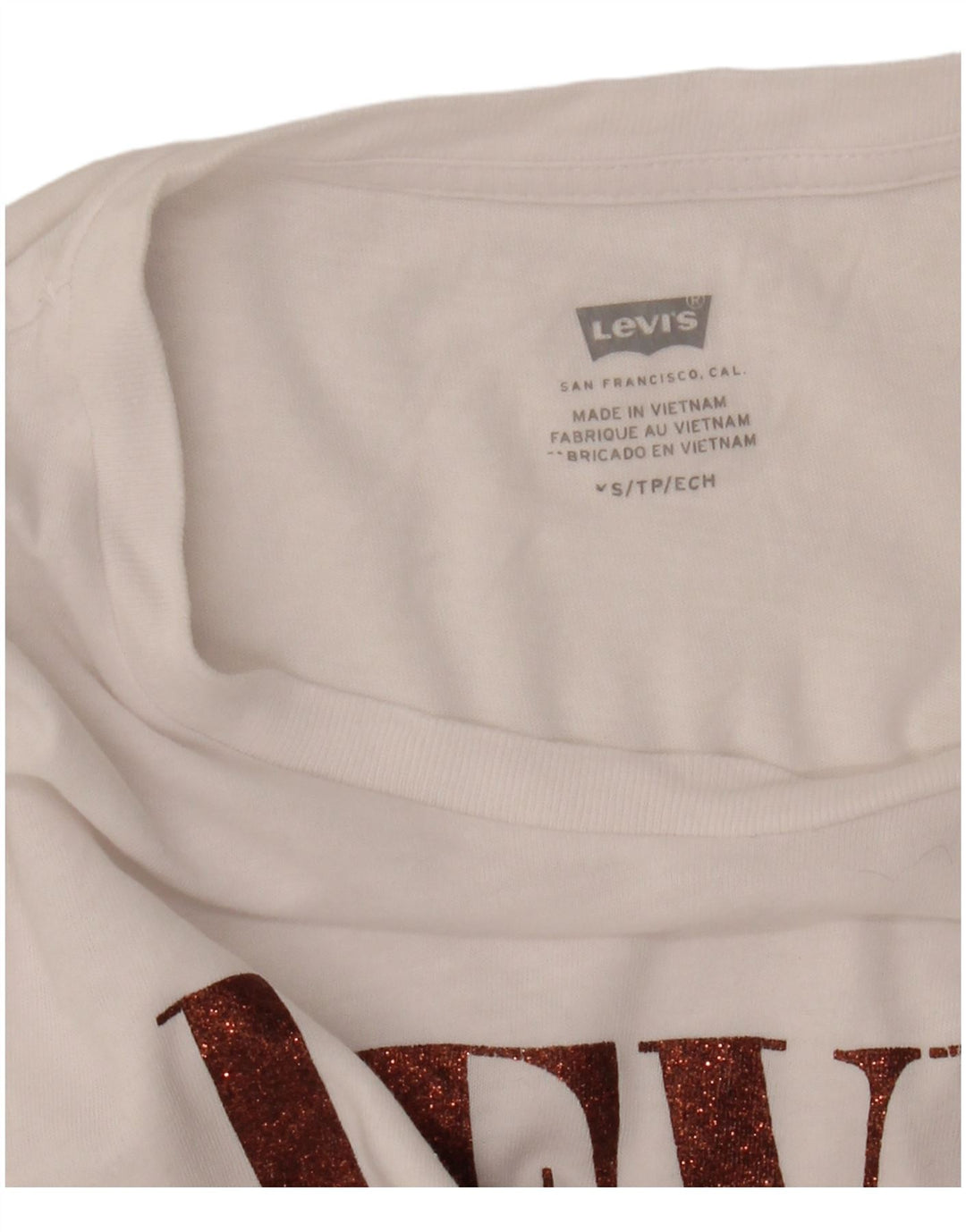 Γυναικείο γραφικό T-Shirt LEVI'S Top UK 10 Small White