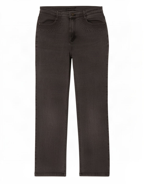 Marks & Spencer Γυναικεία ίσια τζιν UK 12 Medium W30 L29 Γκρι βαμβακερό