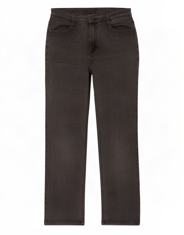 Marks & Spencer Γυναικεία ίσια τζιν UK 12 Medium W30 L29 Γκρι βαμβακερό