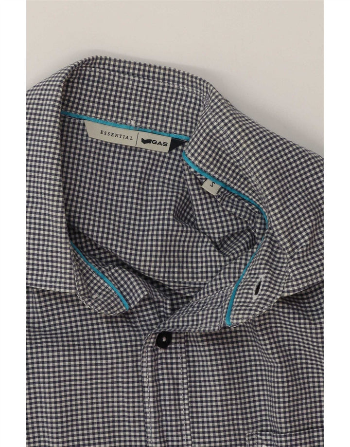 Ανδρικό πουκάμισο Gas Small Navy Blue Gingham Cotton
