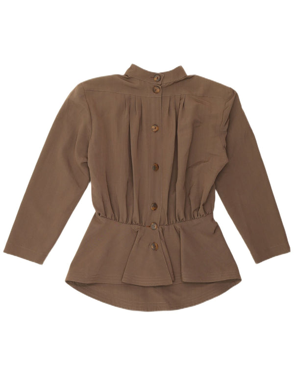 Ivano Boni Γυναικεία Loose Fit Μπλούζα Top UK 6 XS Brown