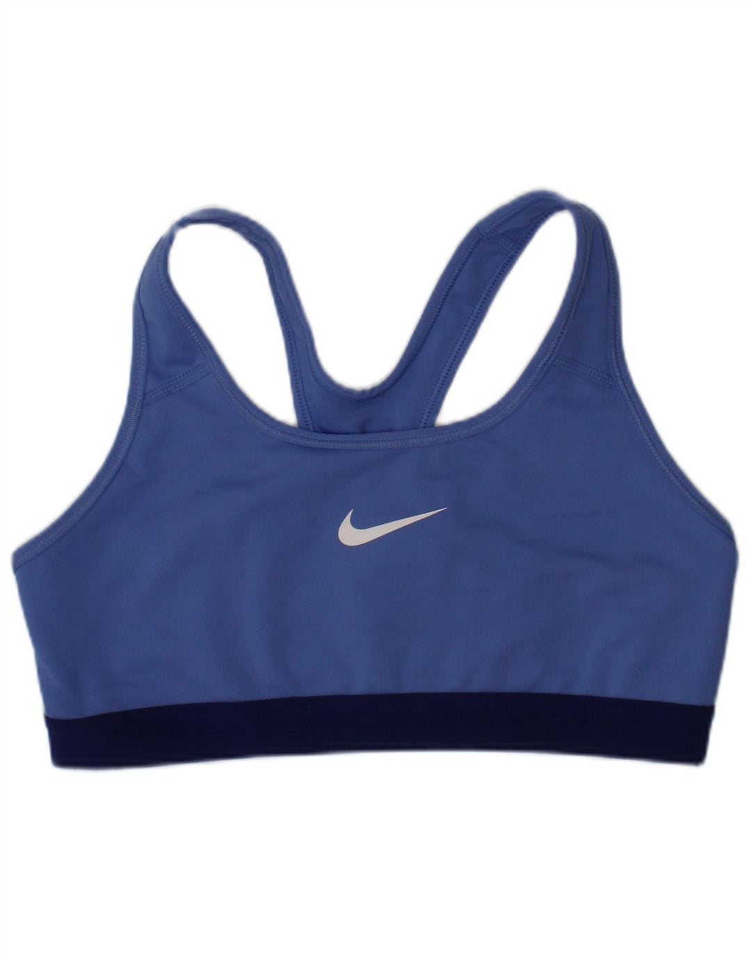 Γυναικείο αθλητικό σουτιέν Nike με γραφικό Dri Fit Τοπ μεσαίου μπλε πολυεστέρα Sports