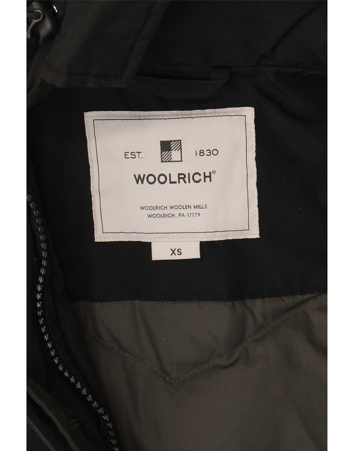 Woolrich Γυναικείο μπουφάν με κουκούλα μεγάλου μεγέθους με επένδυση UK 6 XS μαύρο