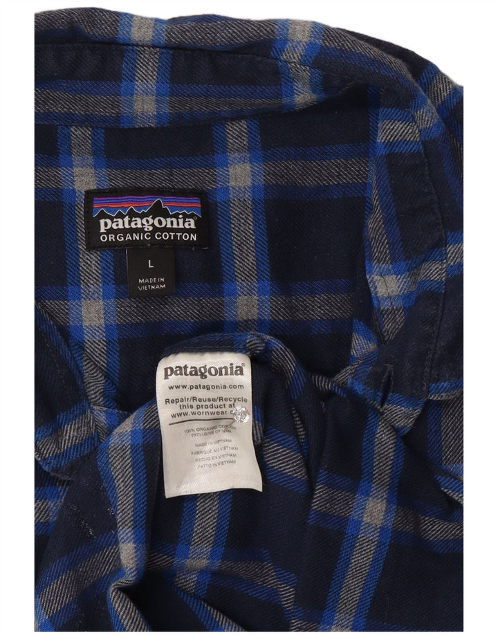 Πουκάμισο Patagonia Ανδρικό Φανελένιο Μπλε βαμβακερό