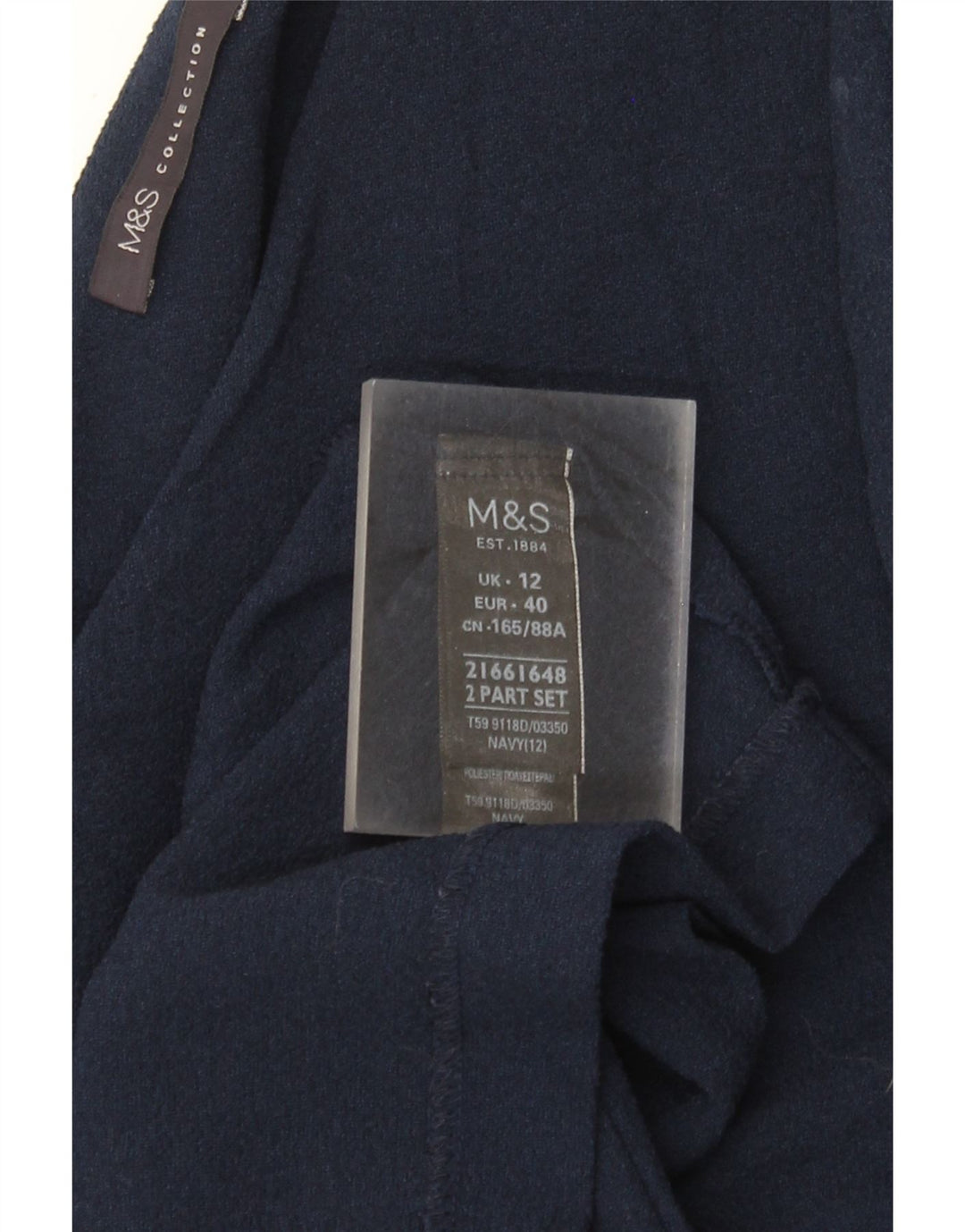 Marks & Spencer Γυναικείο φόρεμα Wrap UK 12 Medium Navy Blue Polyester