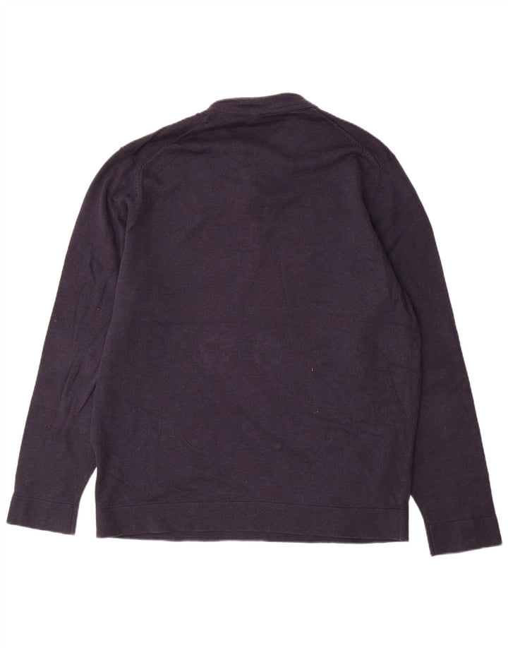 Ανδρικό πουλόβερ Massimo Dutti με λαιμό και λαιμό XL Navy Blue Cotton