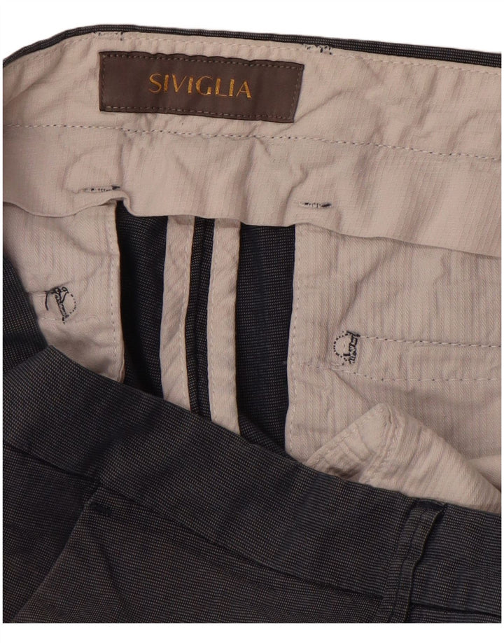 SIVIGLIA Ανδρικό ίσιο παντελόνι Chino W35 L32 Navy Blue Cotton