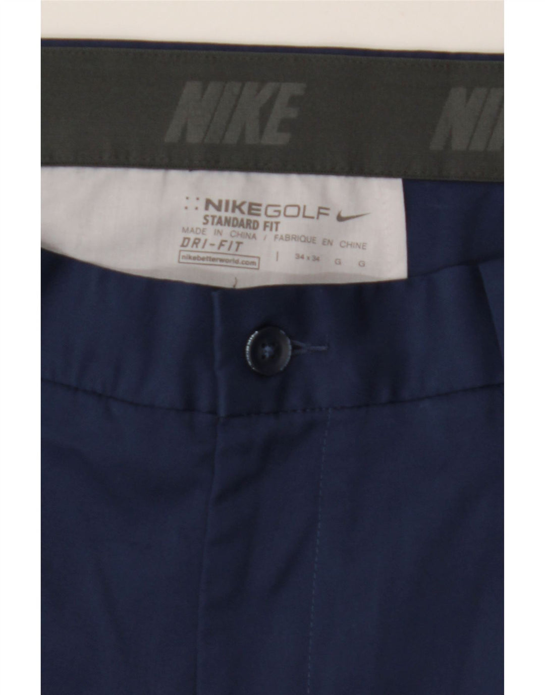 Ανδρικό NIKE Dri Fit Standard Fit Casual Παντελόνι W34 L34 Navy Blue Polyester