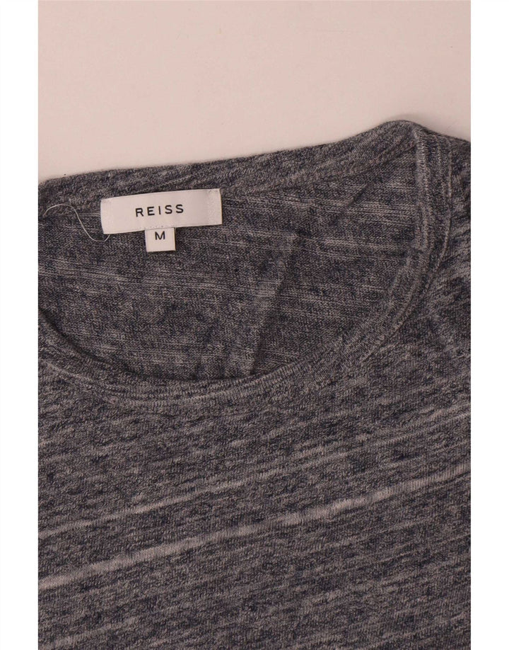 Ανδρικό T-Shirt Reiss Top Βαμβακερό μεσαίο γκρι ριγέ