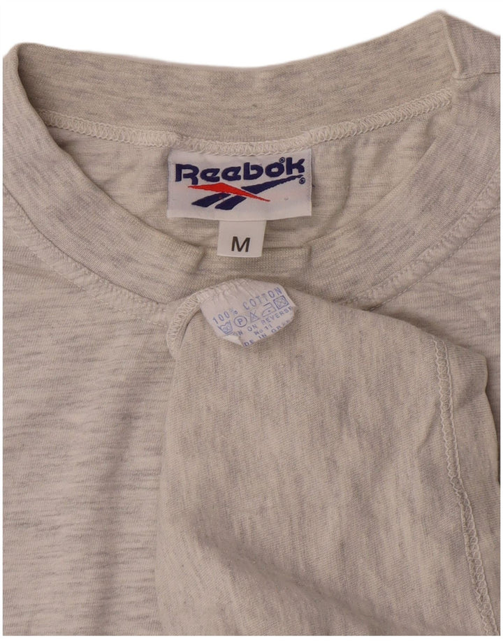 Ανδρικό γραφικό T-Shirt Reebok Top Βαμβακερό με μεσαίο γκρι χρώμα
