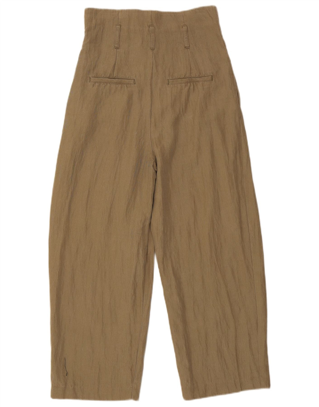 Zara Γυναικείο κομμένο παντελόνι με καρφίτσες Small W26 L24 Khaki