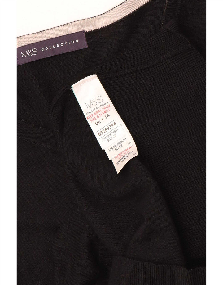 Marks & Spencer Γυναικεία Ζακέτα πουλόβερ UK 14 Μεσαία Μαύρη Βισκόζη