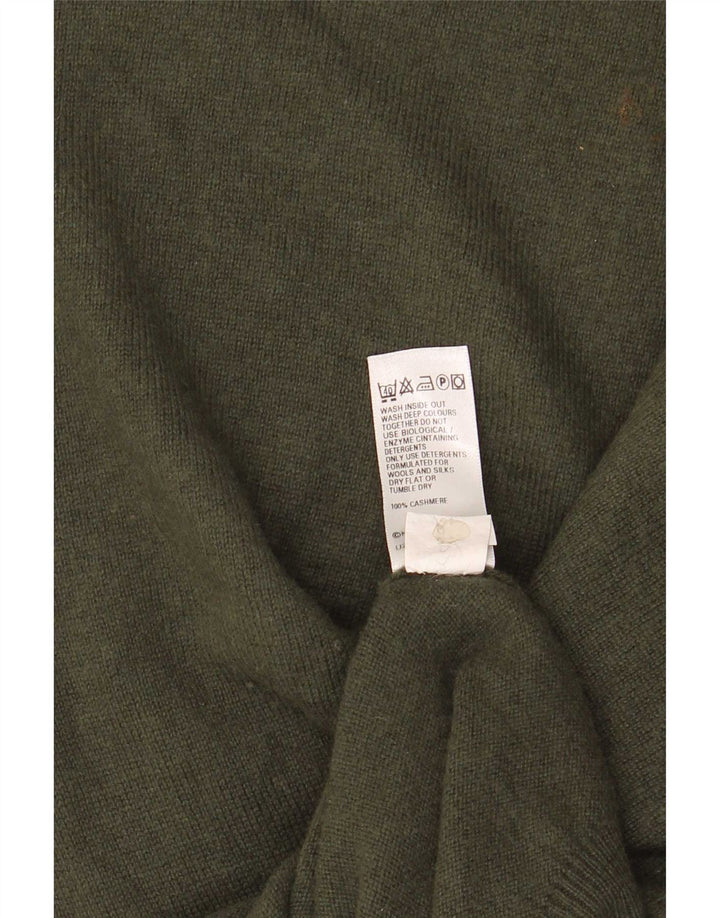 Marks & Spencer Ανδρικό πουλόβερ με λαιμόκοψη με μεσαίο χακί κασμίρ