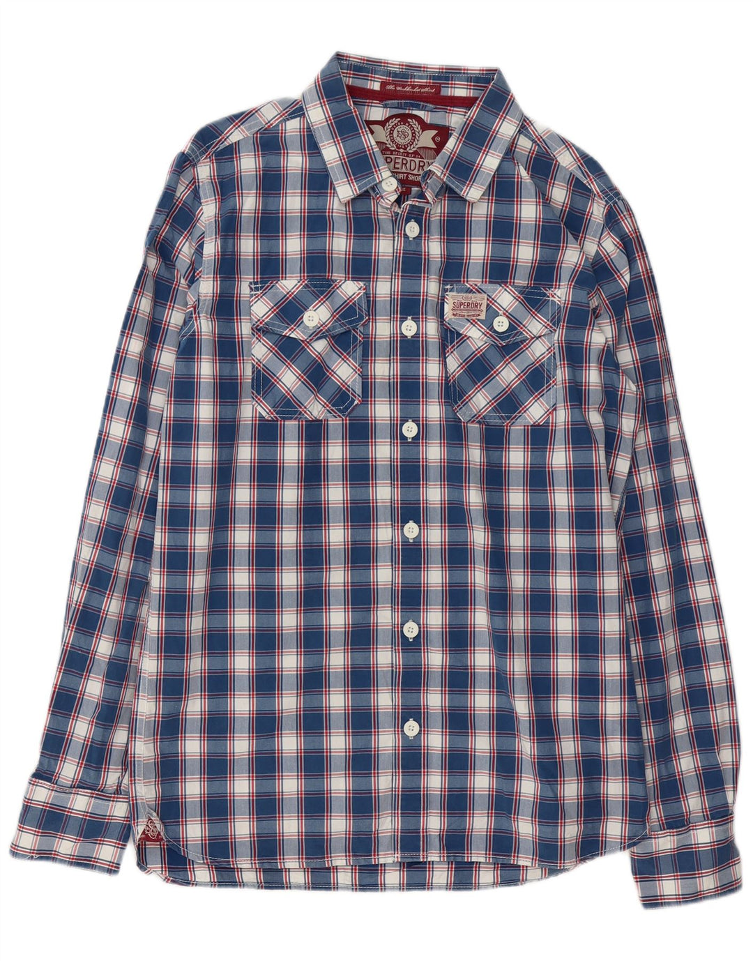 Ανδρικό πουκάμισο Superdry Large Blue Check Cotton