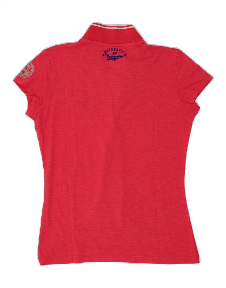 NAPAPIJRI Womens Polo Shirt UK 12 Medium Red Vintage Napapijri and Second-Hand Napapijri from Messina Hembry 
