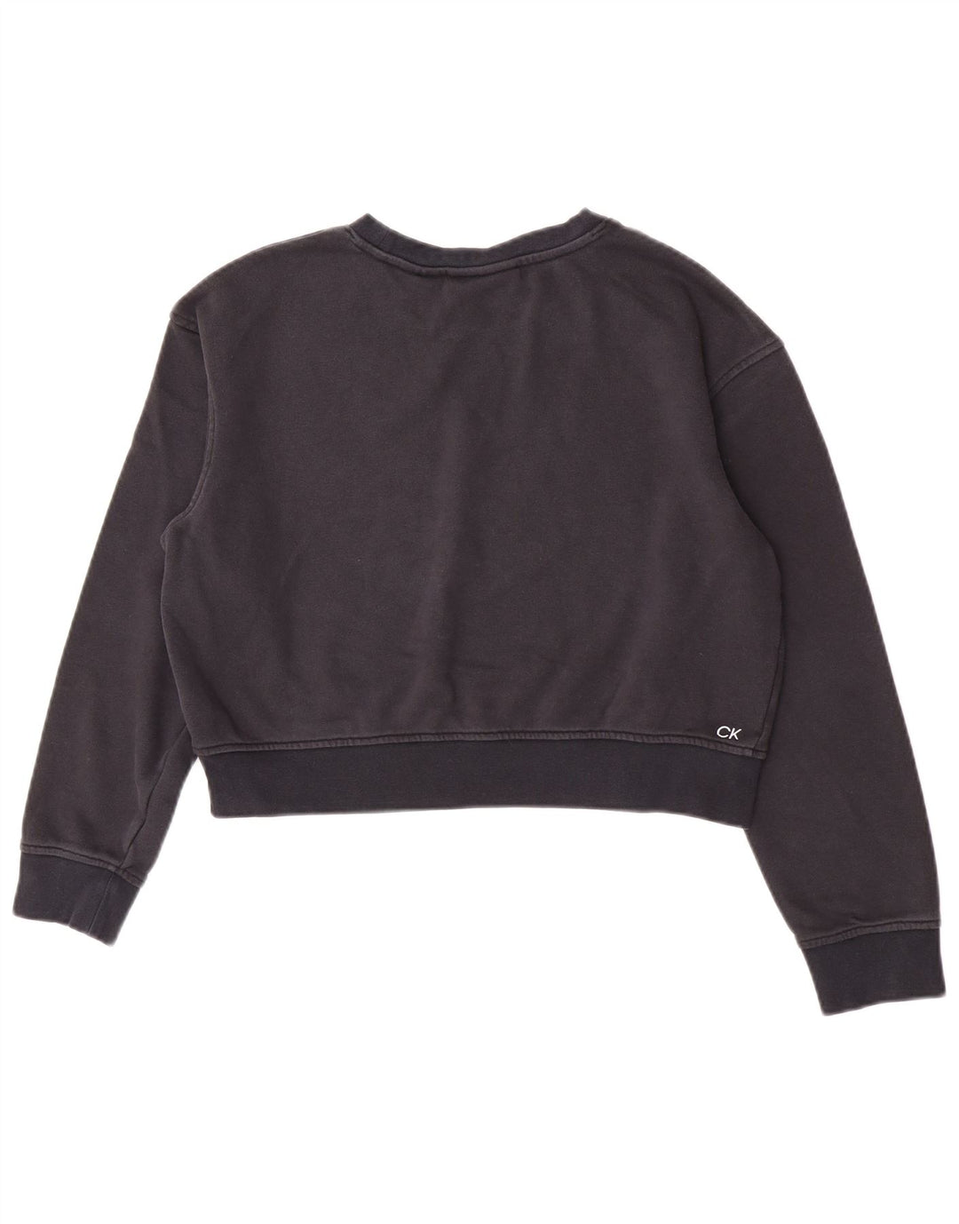 Calvin Klein Γυναικεία φούτερ με γραφικά Crop Jumper UK 14 Medium Navy Blue