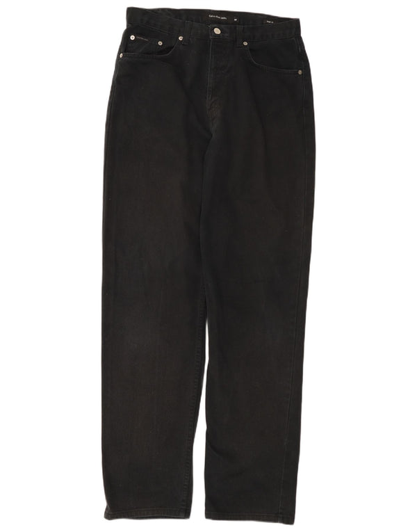 Ανδρικό ίσιο τζιν CALVIN KLEIN Easy Fit W32 L32 Μαύρο βαμβακερό