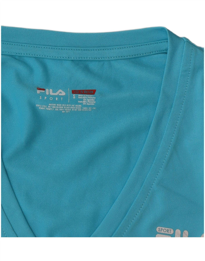 Fila Γυναικείο μακρυμάνικο μπλουζάκι UK 10 Small Blue Polyester Sports