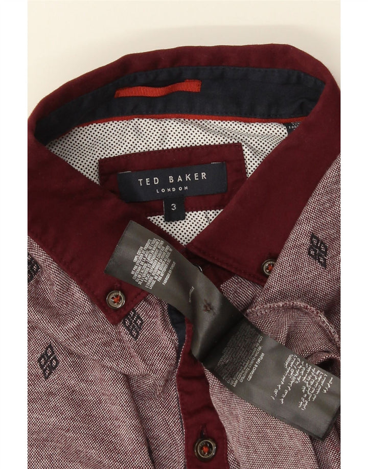 Ανδρικό μπλουζάκι πόλο Ted Baker, νούμερο 3, Βαμβακερό μεσαίο μπορντό με στίγματα