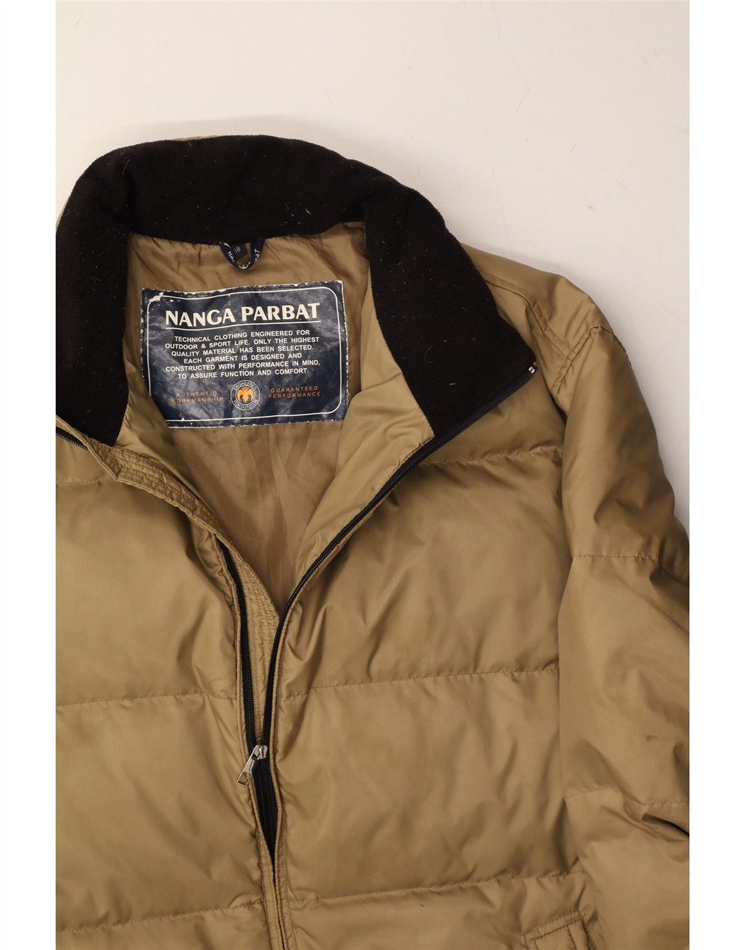 NANGAPARBAT Ανδρικό μπουφάν με επένδυση IT 58 4XL Beige Polyester