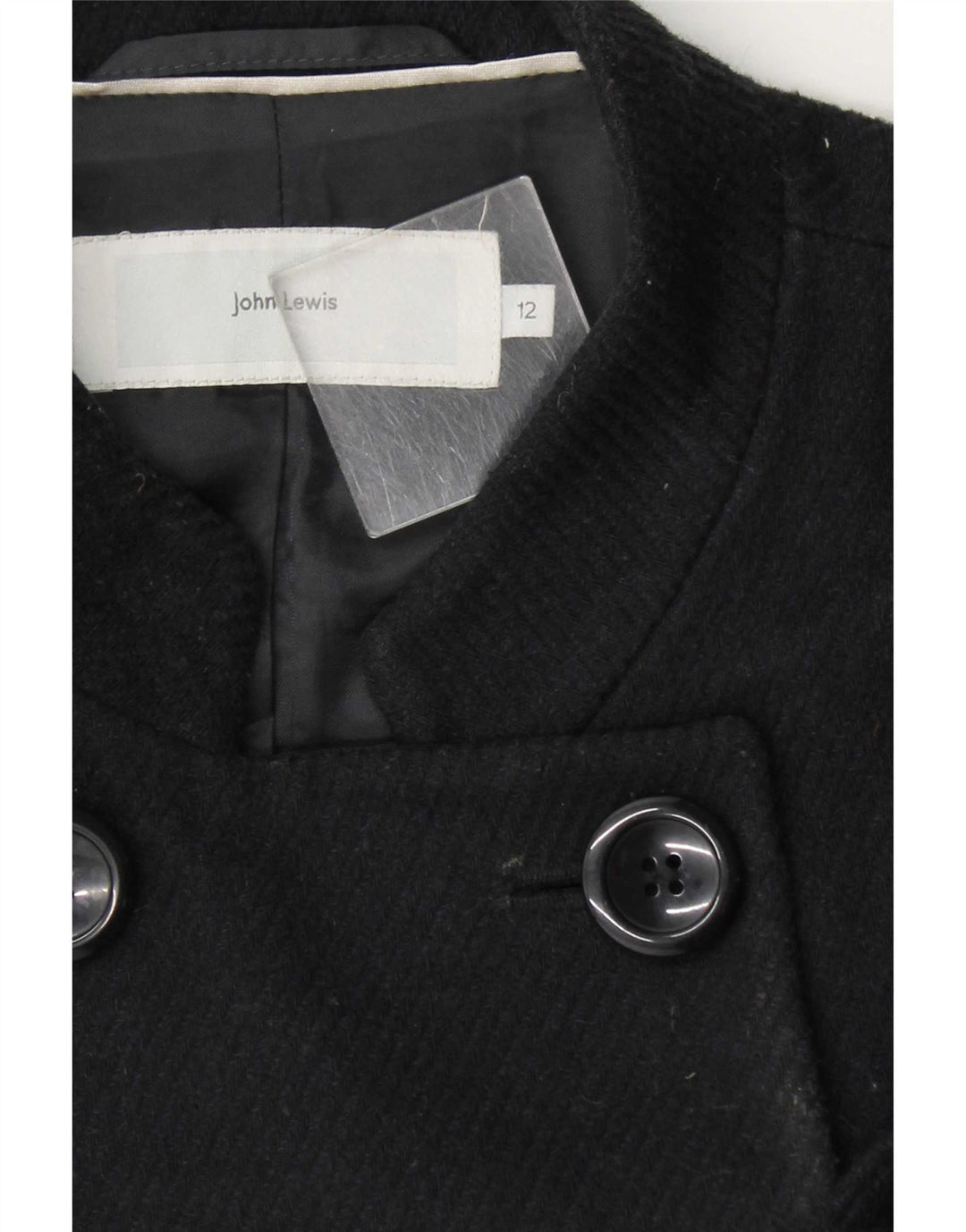 John Lewis Γυναικείο παλτό με διπλό στήθος UK 12 Medium Black
