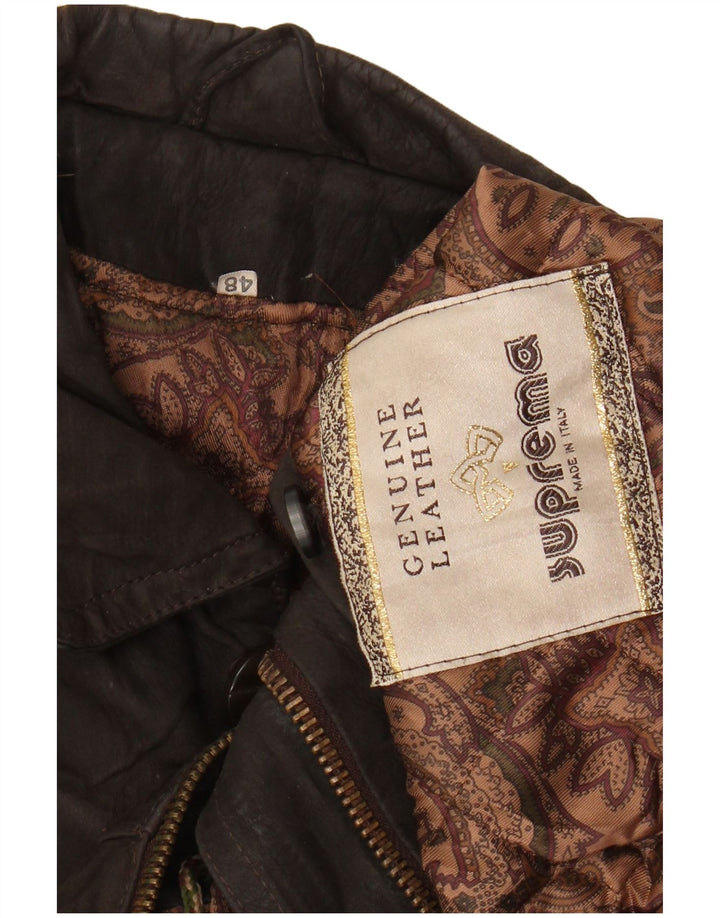 Suprema Ανδρικό Δερμάτινο Μπουφάν IT 48 Δερμάτινο Μεσαίο Καφέ