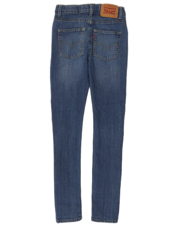 Levi's Boys Super Skinny Jeans 11-12 ετών W24 L27 Μπλε βαμβακερό