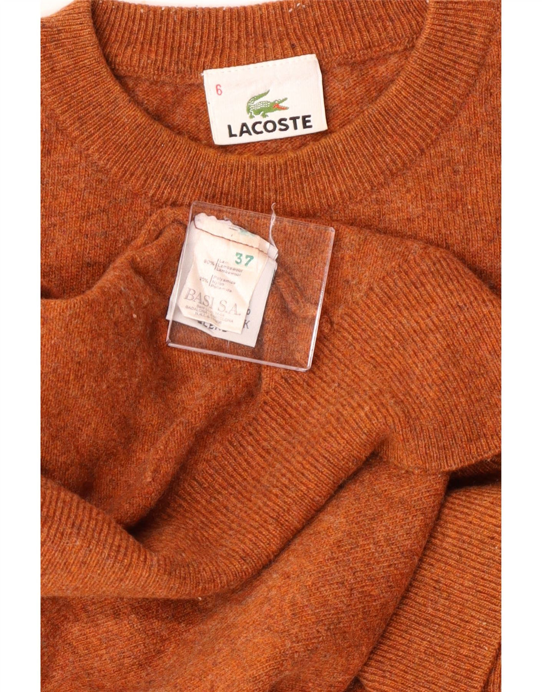 Ανδρικό πουλόβερ Lacoste Crew Neck Jumper Μέγεθος 6 XL Καφέ Lambswool