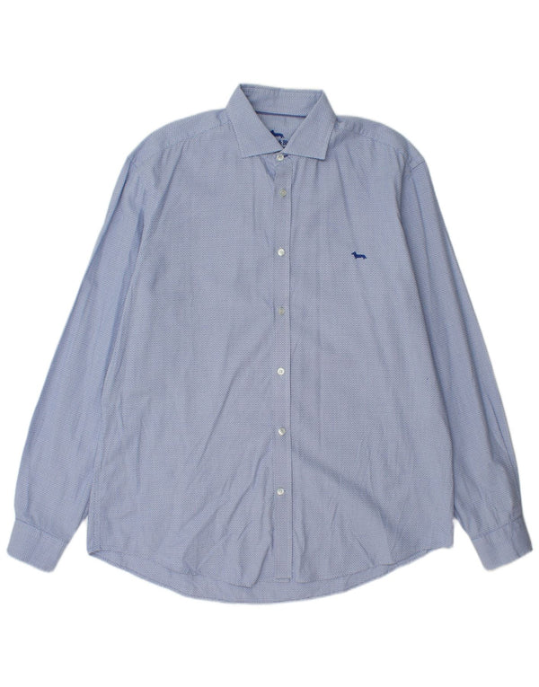 Ανδρικό στενό πουκάμισο Harmont & Blaine 3XL μπλε γεωμετρικό