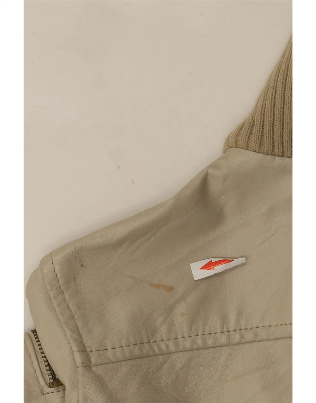 Mango Γυναικείο Δερμάτινο Μπουφάν UK 12 Medium Beige