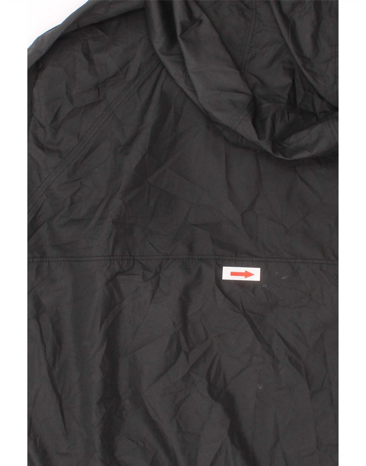 Under Armour Boys Hooded Anorak Rain Jacket 7-8 Years Small Black Polyester