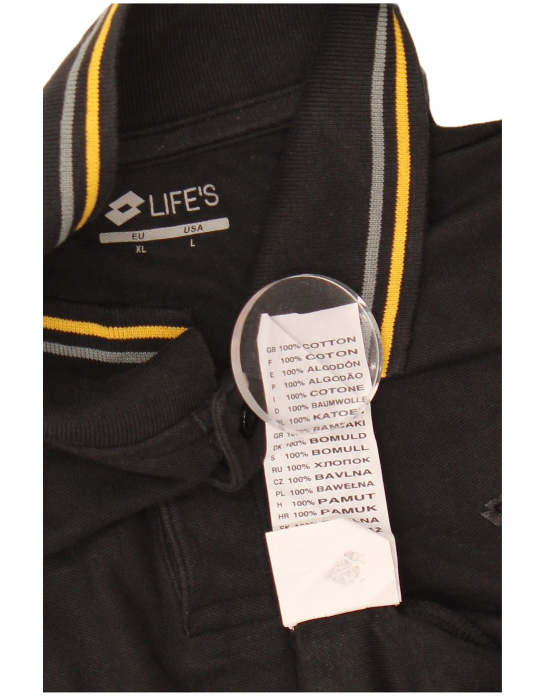 Lotto Ανδρικό μακρυμάνικο πουκάμισο πόλο μαύρο μεγάλο