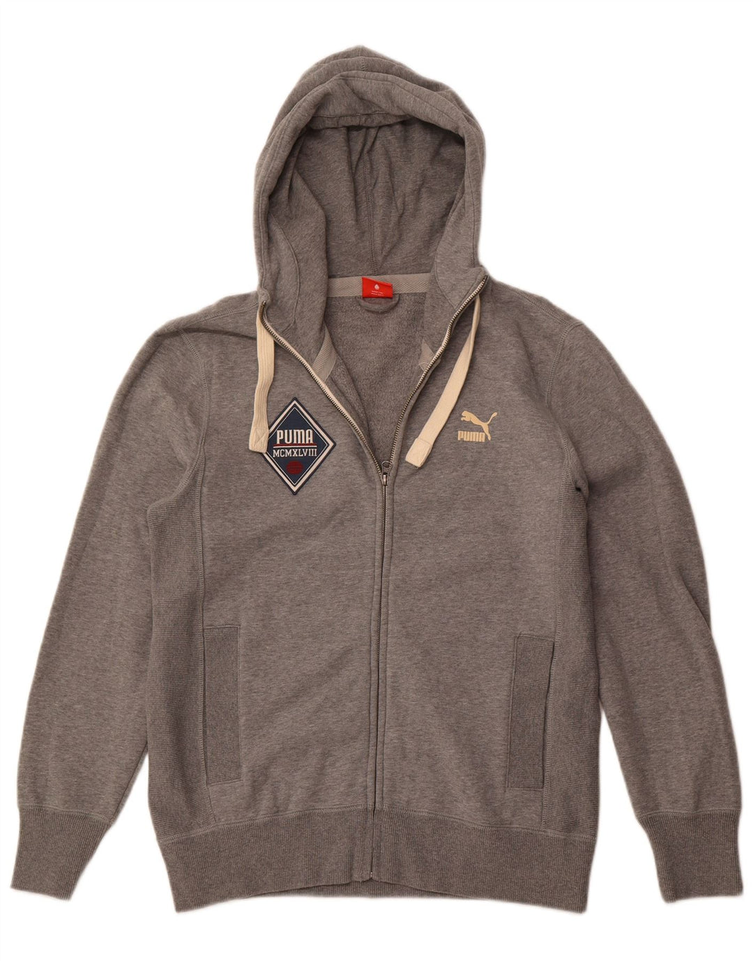 Ανδρικό πουλόβερ με κουκούλα με φερμουάρ PUMA μεσαίο βαμβακερό γκρι