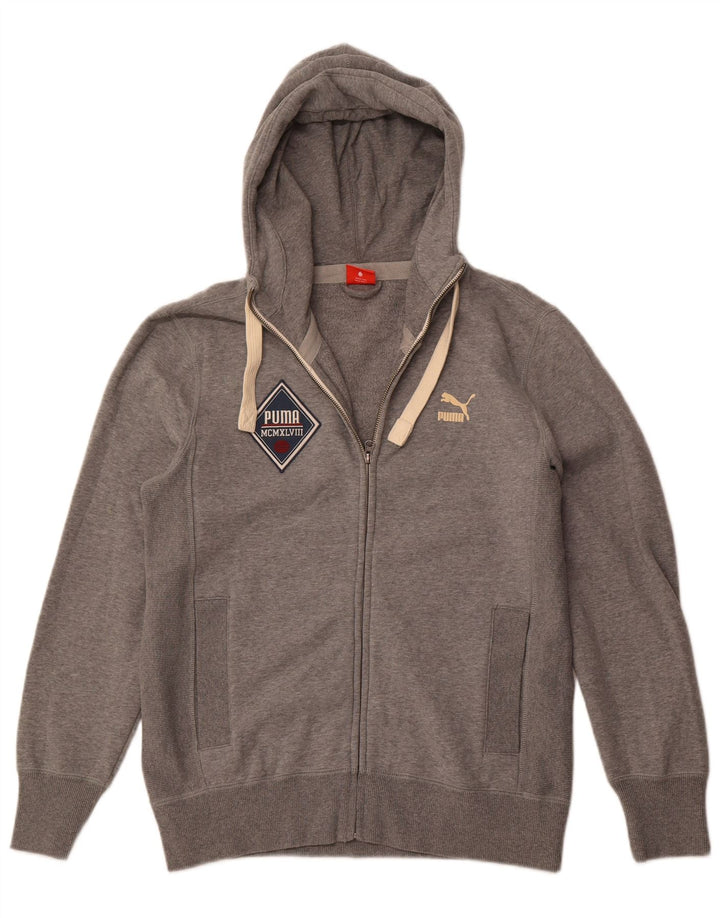 Ανδρικό πουλόβερ με κουκούλα με φερμουάρ PUMA μεσαίο βαμβακερό γκρι