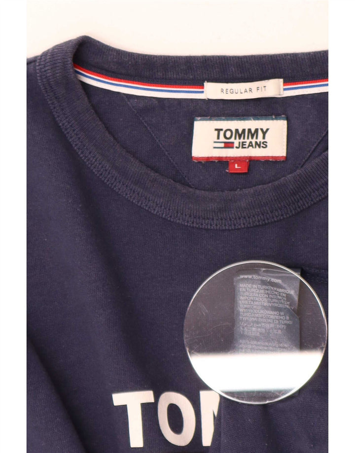 Tommy Hilfiger Ανδρική κανονική φόρμα με γραφικό τοπ Μακρυμάνικο μεγάλο μπλε ναυτικό