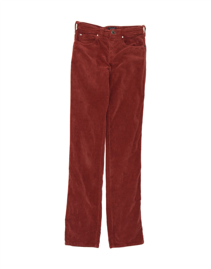 ARMANI Womens Slim Casual Trousers W26 L34 Red Cotton Vintage Armani and Second-Hand Armani from Messina Hembry 
