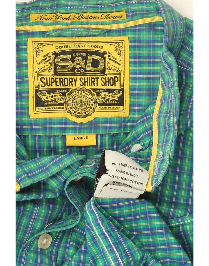 Ανδρικό πουκάμισο Superdry Large Blue Check Cotton