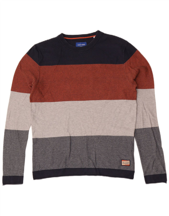 Ανδρικό μπλουζάκι Jack & Jones με μακρυμάνικο μεσαίο πολύχρωμο βαμβακερό ριγέ