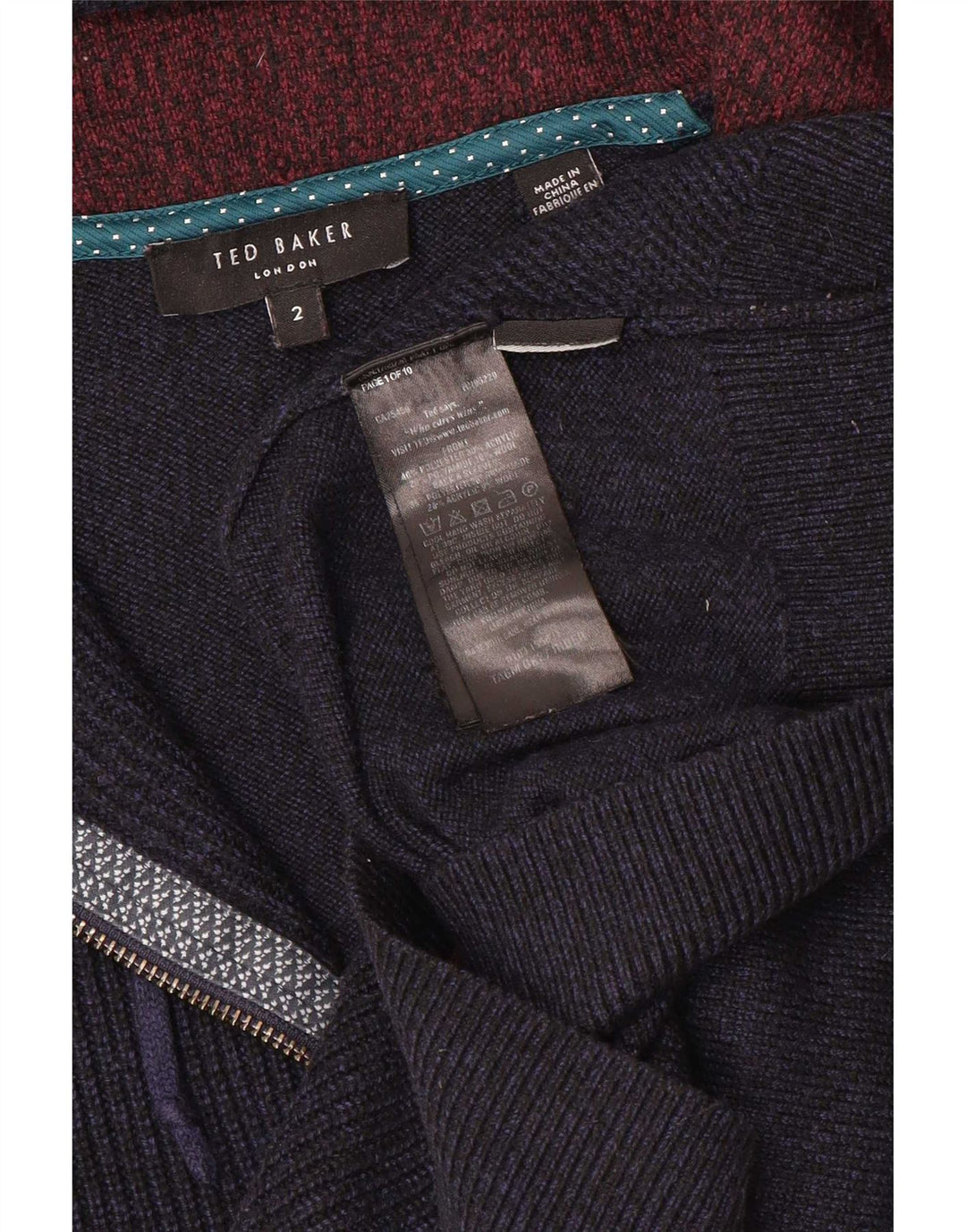 Ανδρικό πουλόβερ ζακέτα με κουκούλα Ted Baker Μέγεθος 2 Μικρό Navy Blue