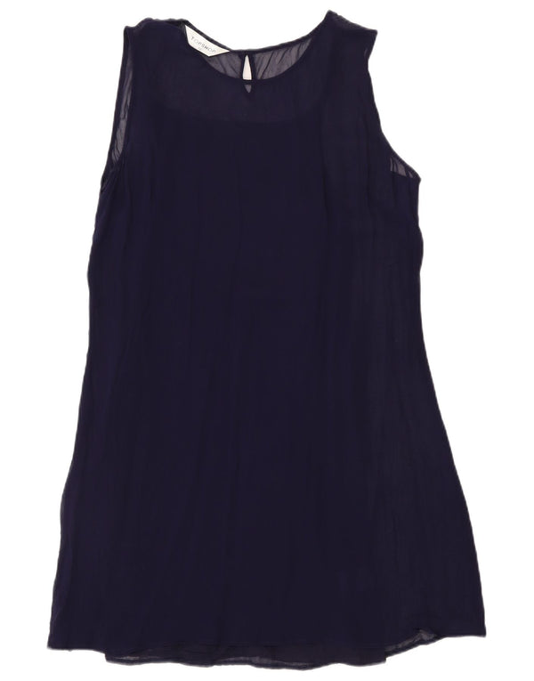 Topshop Γυναικείο Αμάνικο Φόρεμα Shift UK 12 Medium Navy Blue Viscose