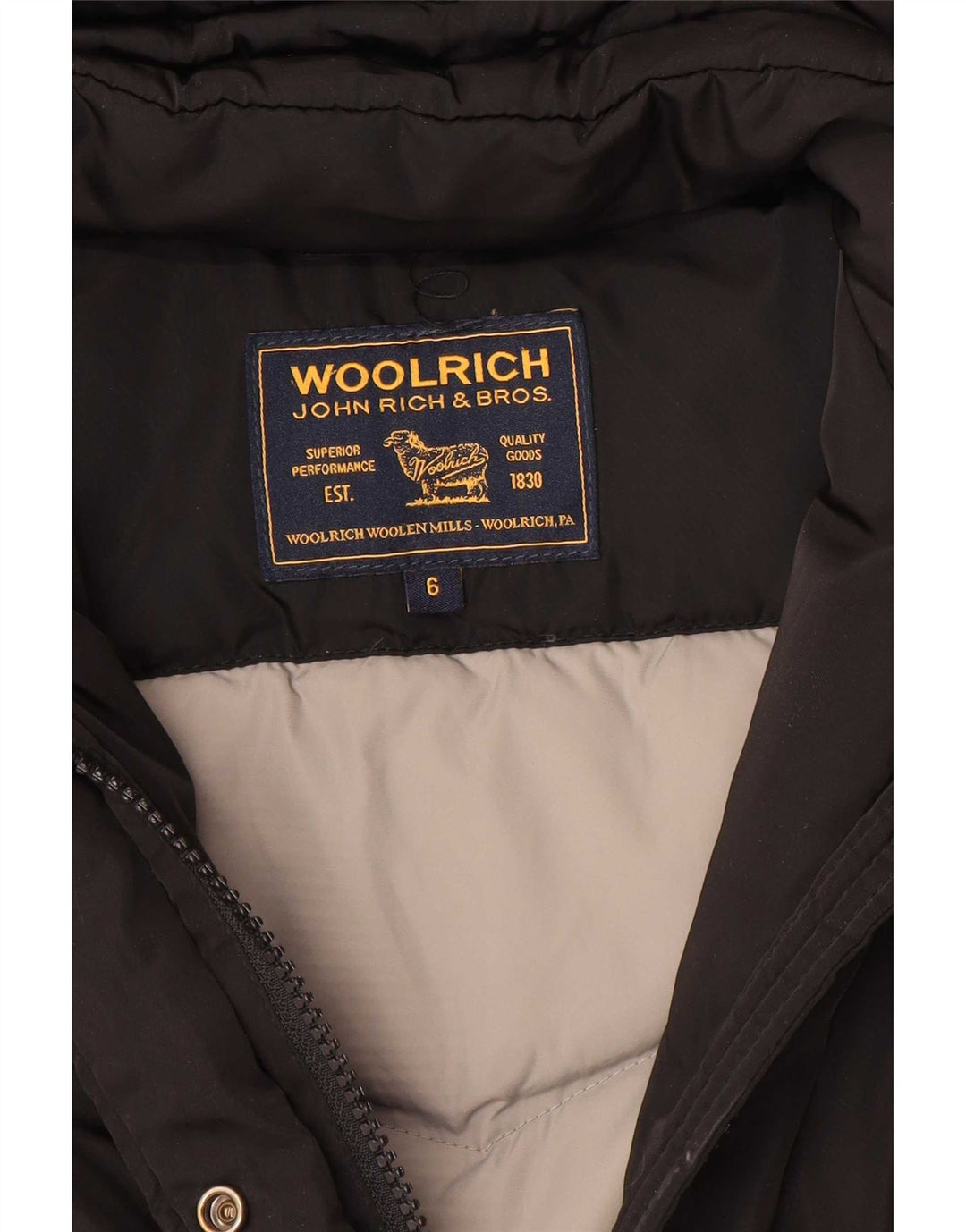 Woolrich Girls Hooded Jacket 5-6 Years Μαύρο