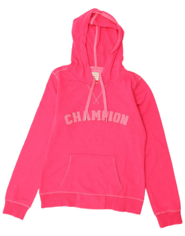 CHAMPION Γυναικεία Heritage Fit Graphic Hoodie Jumper UK 10 Small Pink Cotton