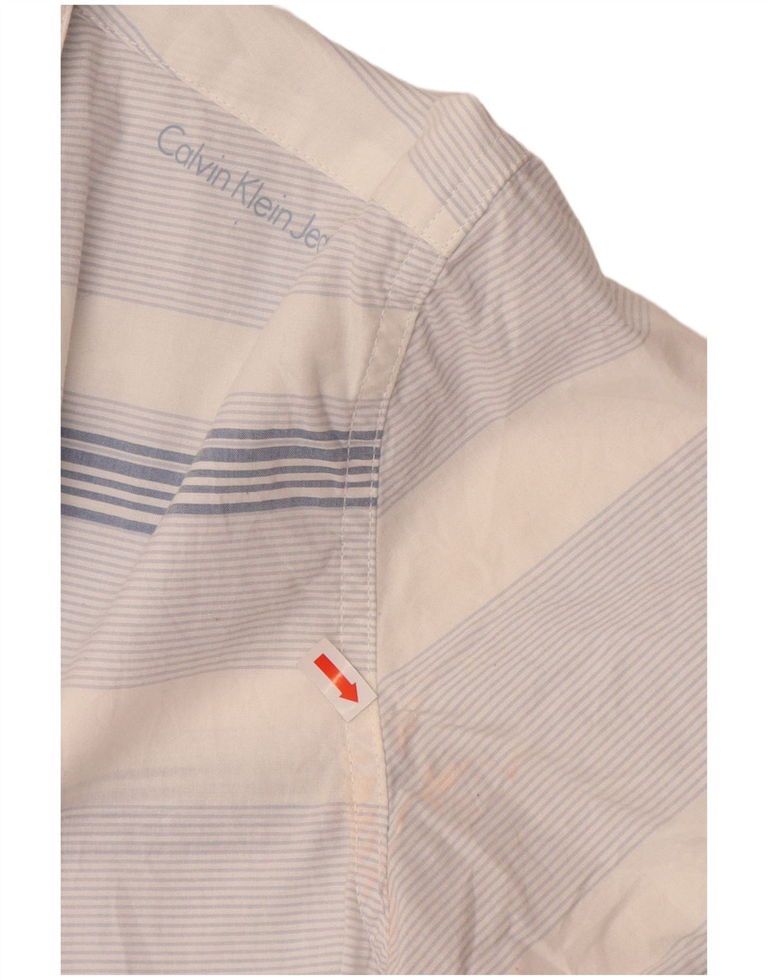 Ανδρικό κοντομάνικο πουκάμισο CALVIN KLEIN JEANS Βαμβακερό μεσαίο μπλε ριγέ