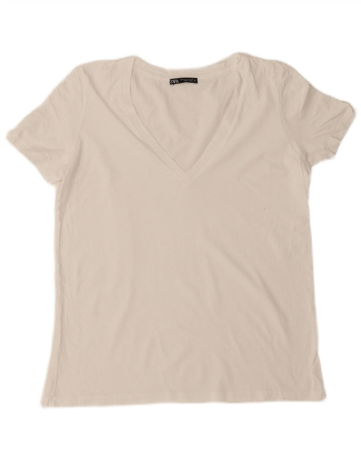Zara Γυναικείο T-Shirt Top UK 10 Small White