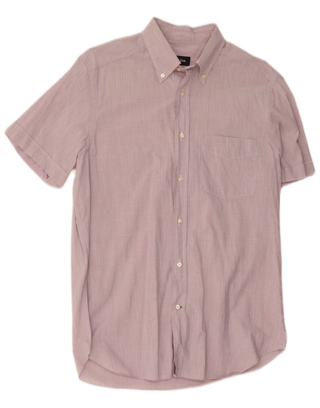 Ανδρικό κοντομάνικο πουκάμισο Massimo Dutti Βαμβακερό σε μεσαίο ροζ ρίγες