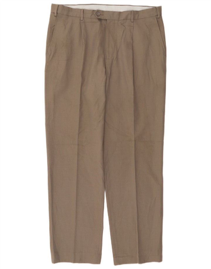 Ανδρικό ίσιο παντελόνι Marks & Spencer W36 L31 Beige Polyester