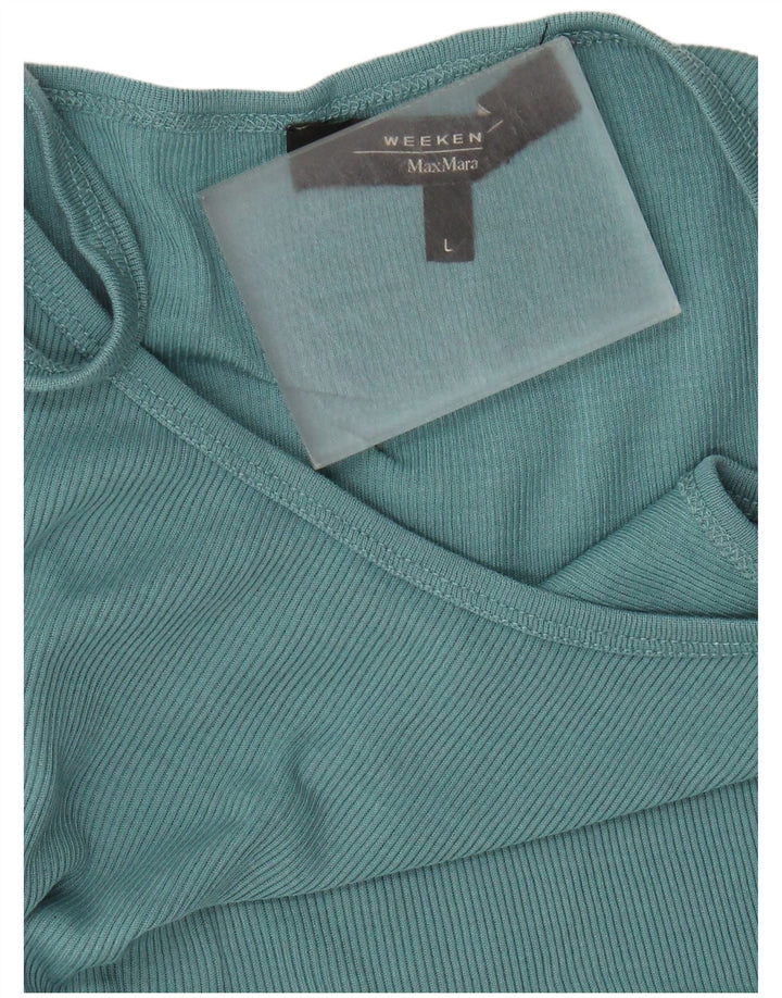 Max Mara Womens Weekend Crop Cami Top UK 14 Large Blue