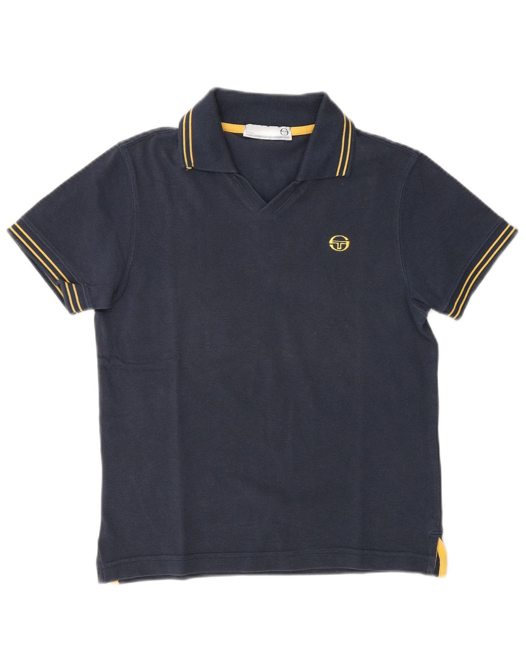 Sergio Tacchini γυναικείο μπλουζάκι πόλο UK 12 μεσαίο μπλε βαμβακερό